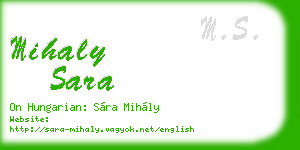 mihaly sara business card